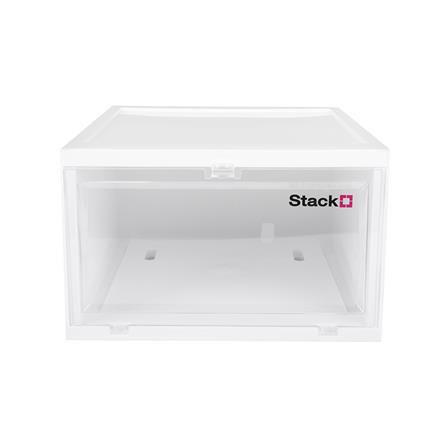 กล่องรองเท้าฝาหน้า STACKO 28X35X17 ซม. สีขาว_1