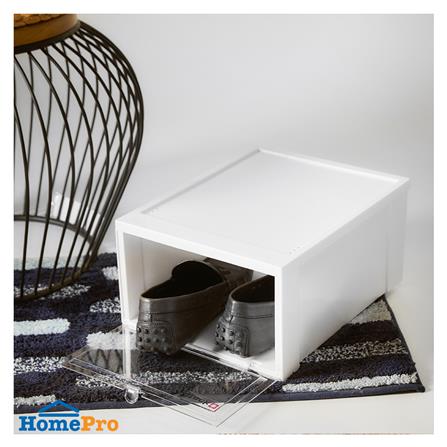 กล่องรองเท้าฝาหน้า STACKO 28X35X17 ซม. สีขาว_3