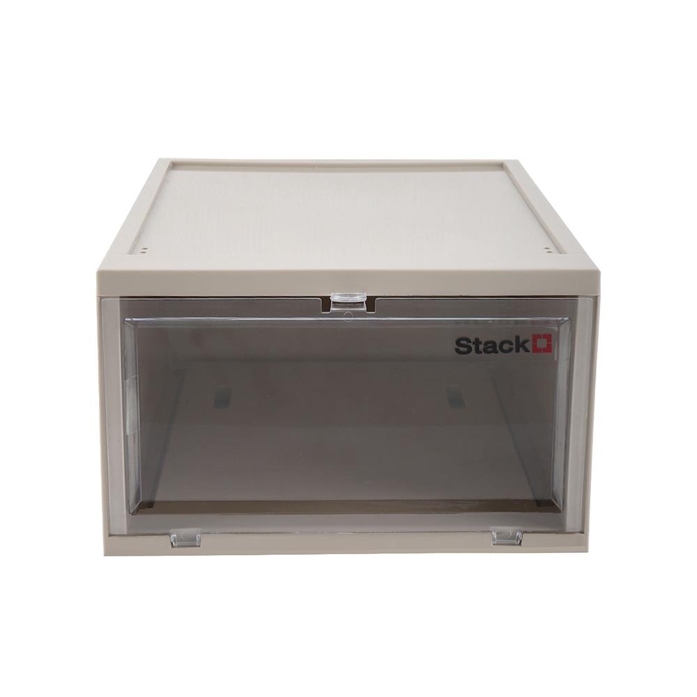 กล่องรองเท้าฝาหน้า STACKO 28X35X17 ซม. สีน้ำตาล