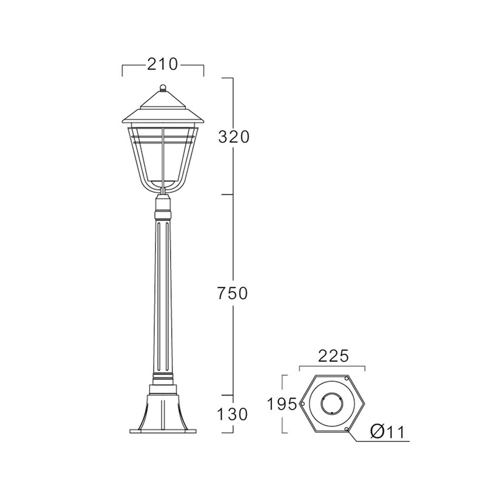 ไฟทางเดิน L&E 9K-01309 สีดำ 1 หัว