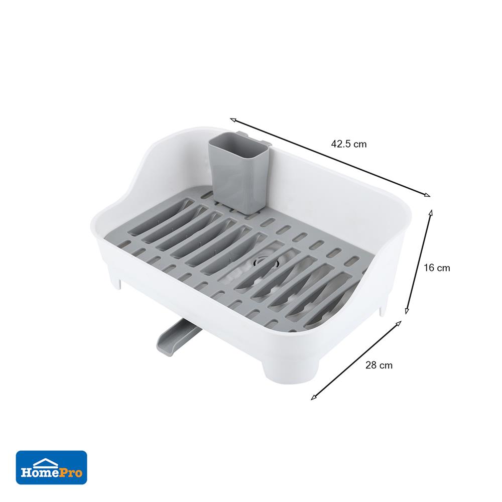 ชั้นคว่ำจานพลาสติกมีที่ระบายน้ำ1ชั้น KECH 3853 28x42.5x16 ซม.