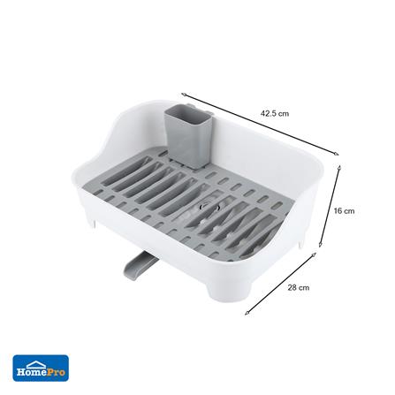 ชั้นคว่ำจานพลาสติกมีที่ระบายน้ำ1ชั้น KECH 3853 28x42.5x16 ซม._7