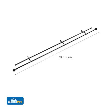 ราง 2 ชั้น ยืดหด HOME LIVING STYLE IRON BALL 180-310 ซม. สีดำ_5