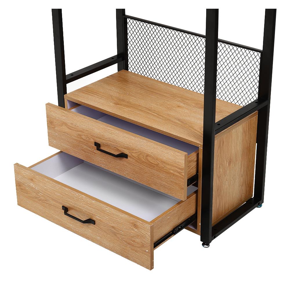 ตู้เสื้อผ้า FURDINI PLANK W10-800-22D สีน้ำตาล/ดำ