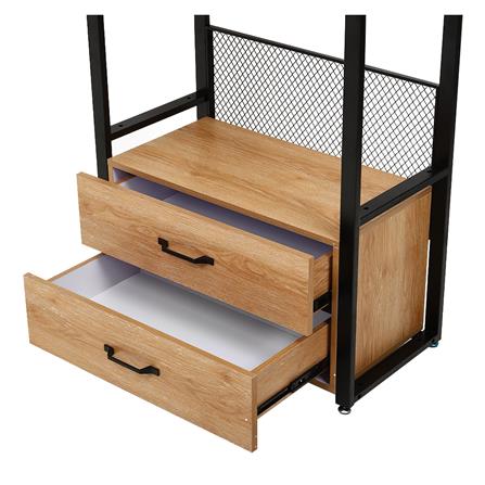 ตู้เสื้อผ้า FURDINI PLANK W10-800-22D สีน้ำตาล/ดำ_3