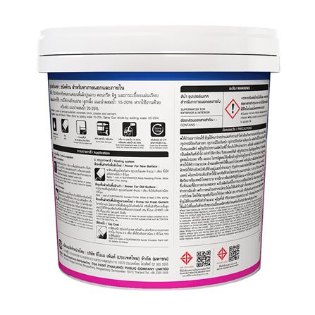 สีน้ำทาภายนอก ชนิดด้าน TOA SUPERMATEX ADVANCE BASE C 9 ลิตร_1