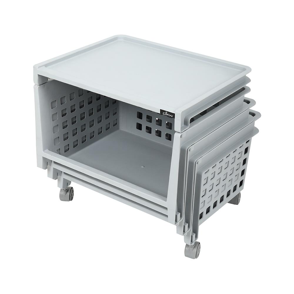 ชั้นวางของ 3 ชั้น มีล้อ DKW 42.8x33.5x79.3 ซม. สีเทา