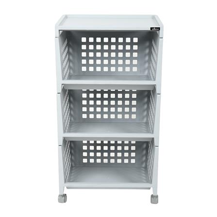 ชั้นวางของ 3 ชั้น มีล้อ DKW 42.8x33.5x79.3 ซม. สีเทา_1