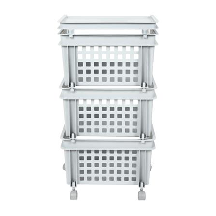 ชั้นวางของ 3 ชั้น มีล้อ DKW 42.8x33.5x79.3 ซม. สีเทา_2