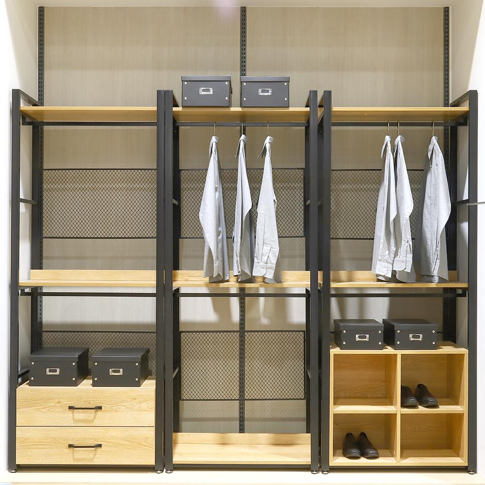 ตู้เสื้อผ้า FURDINI PLANK W10-800-3 สีน้ำตาล/ดำ