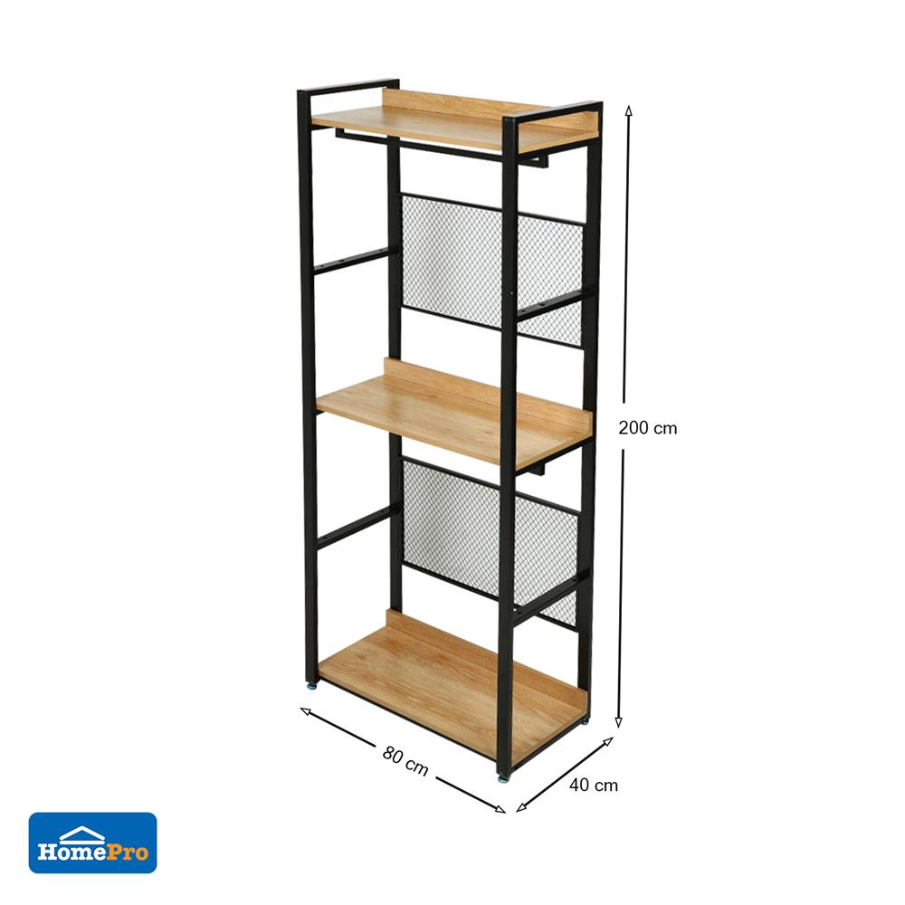 ตู้เสื้อผ้า FURDINI PLANK W10-800-3 สีน้ำตาล/ดำ