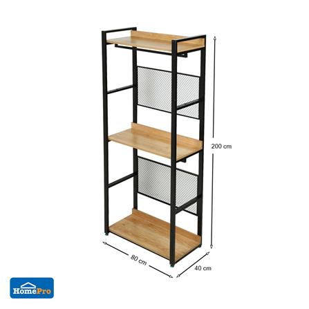 ตู้เสื้อผ้า FURDINI PLANK W10-800-3 สีน้ำตาล/ดำ_8