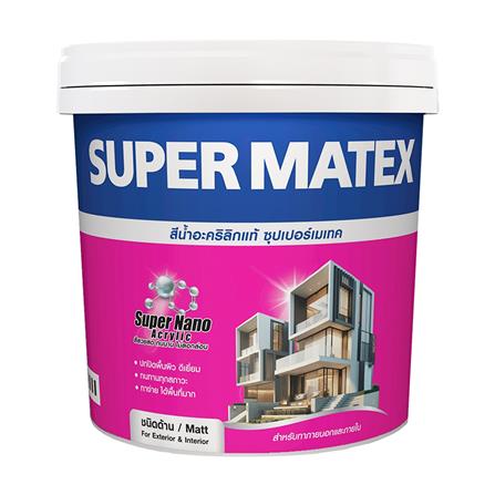 สีน้ำทาภายนอก ชนิดด้าน TOA SUPERMATEX ADVANCE BASE B สีขาว 9 ลิตร_0