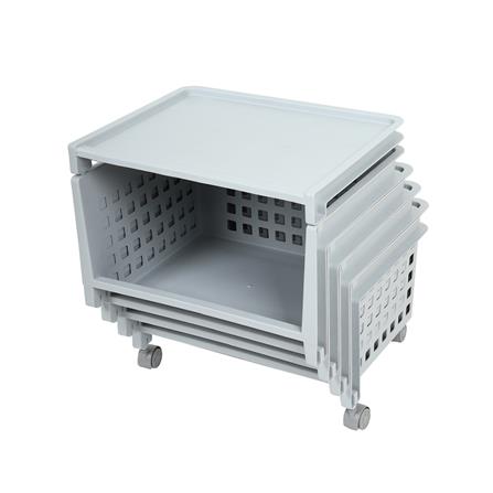 ชั้นวางของ 4 ชั้น มีล้อ DKW 42.8x33.5x102.3 ซม. สีเทา_3