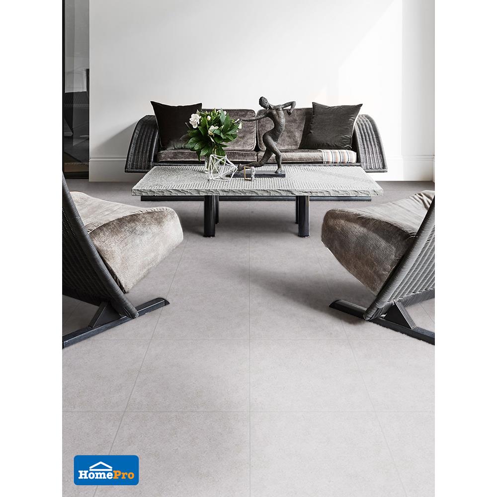 กระเบื้องพื้น 12x12 นิ้ว SMILE โมวิก เพลน เทา A 1M2