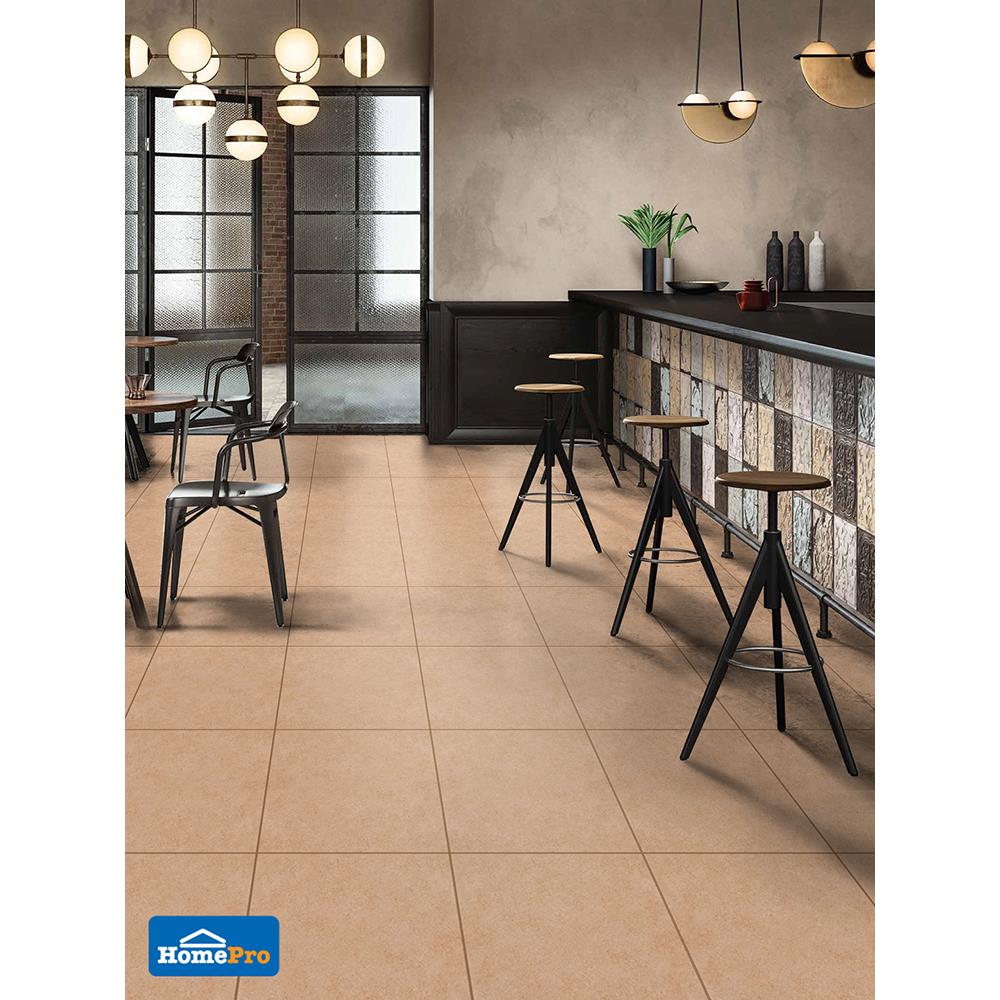 กระเบื้องพื้น 12x12 นิ้ว SMILE โมวิก เพลน น้ำตาล A 1M2