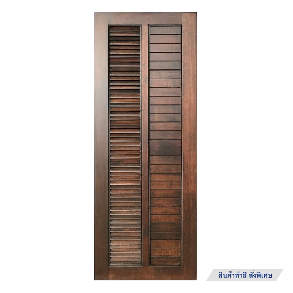 ประตูไม้แดงมาเลย์ N999 เกล็ดข้าง 70X200 ซม. สีธรรมชาติ ไม่เจาะลูกบิด