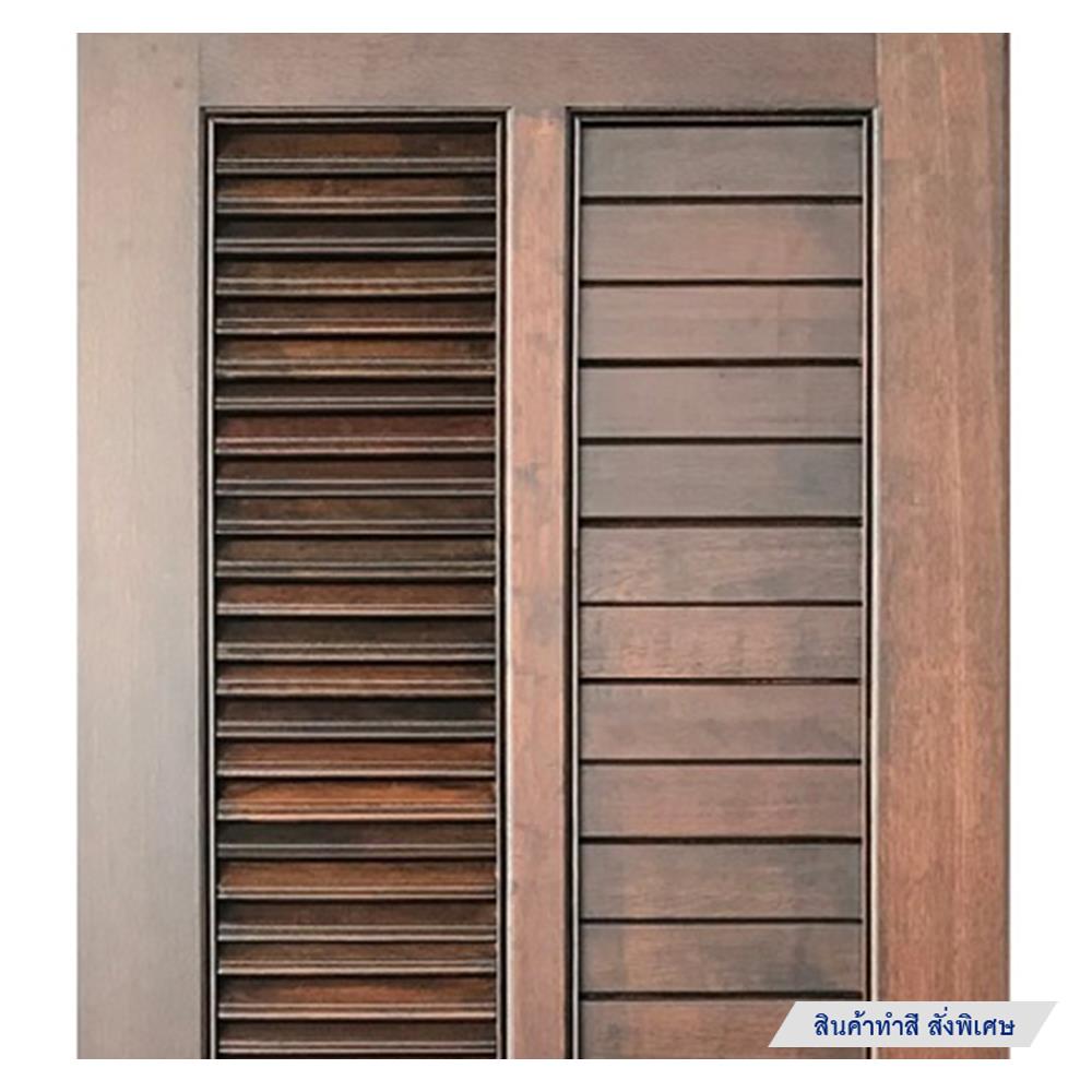 ประตูไม้แดงมาเลย์ N999 เกล็ดข้าง 70X200 ซม. สีธรรมชาติ ไม่เจาะลูกบิด