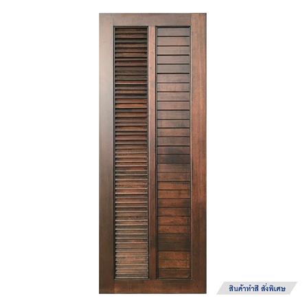 ประตูไม้แดงมาเลย์ N999 เกล็ดข้าง 70X200 ซม. สีธรรมชาติ ไม่เจาะลูกบิด_1