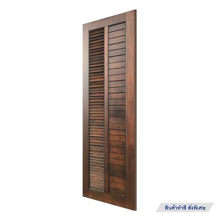 ประตูไม้แดงมาเลย์ N999 เกล็ดข้าง 70X200 ซม. สีธรรมชาติ ไม่เจาะลูกบิด_2