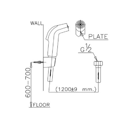 สายฉีดชำระครบชุด COTTO CT993NHWH(HM) สีขาว_2
