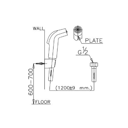 สายฉีดชำระครบชุด-โครม CT993NCR(HM)_2