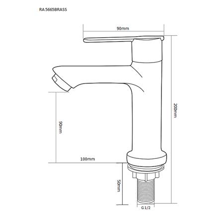 ก๊อกอ่างล้างหน้า RASLAND RA 5665BRASS_2