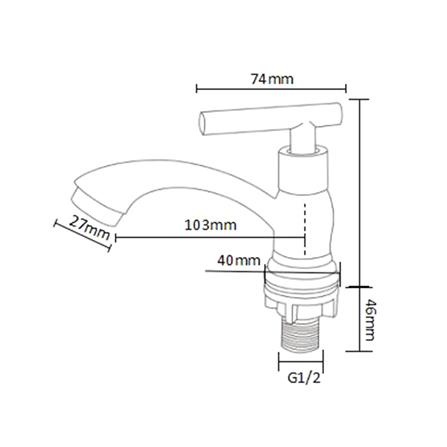 ก๊อกอ่างล้างหน้าเดี่ยว RASLAND RA 1115523 สีโครม_4