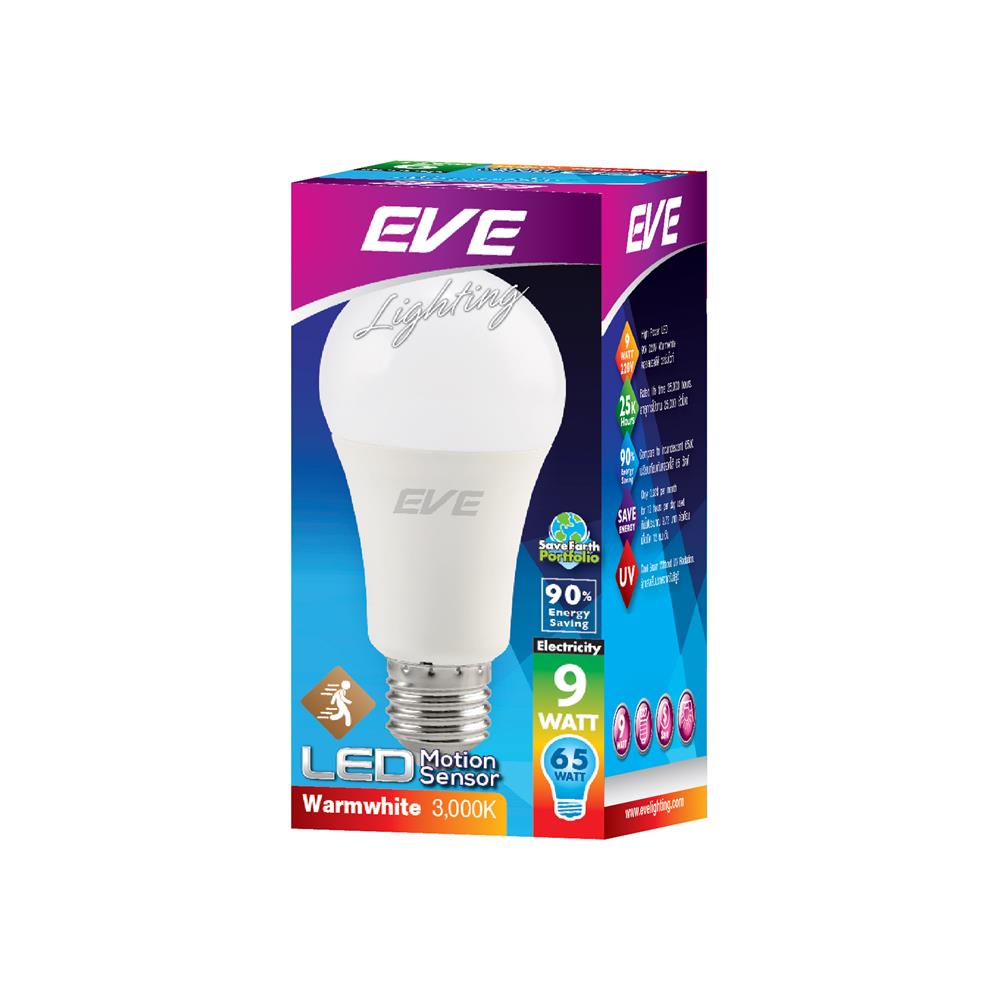 หลอด LED EVE A60 MOTION SENSOR WARM WHITE E27 9 วัตต์