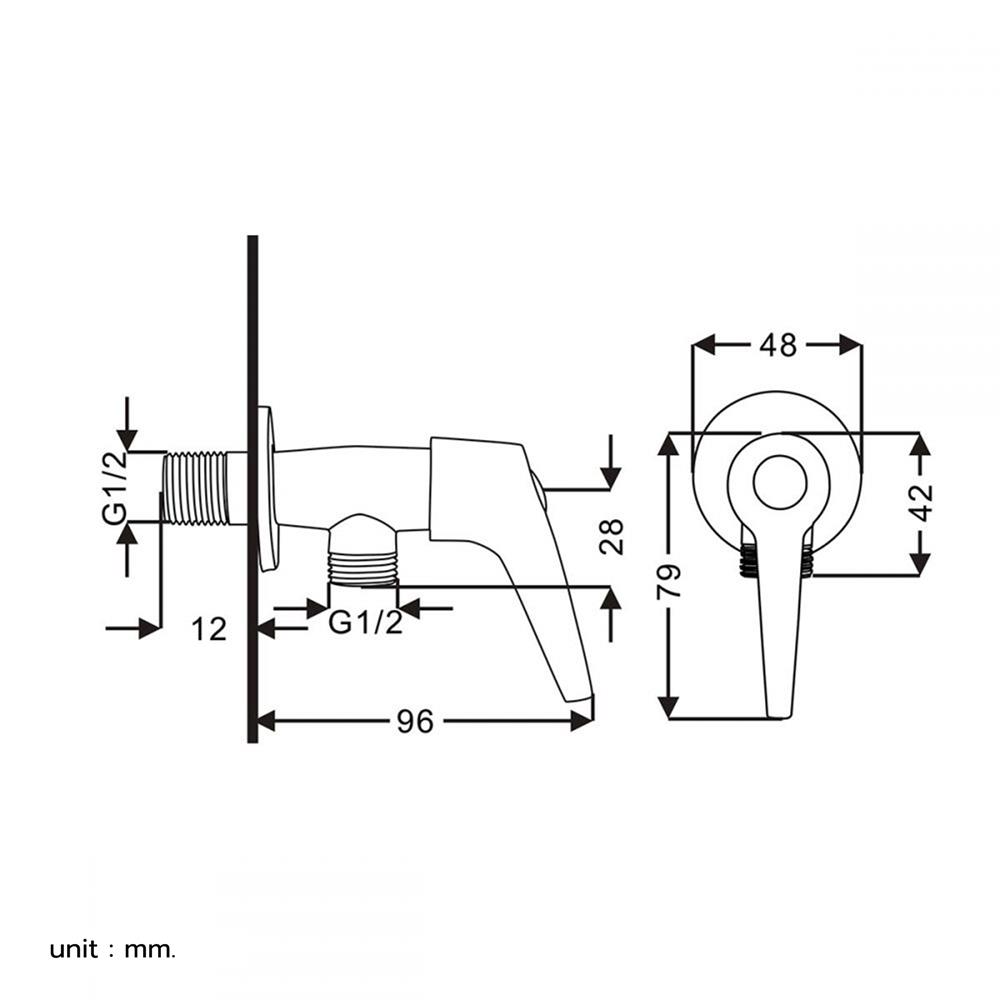 วาล์วฝักบัว 1 ทาง RASLAND RA 15A55667