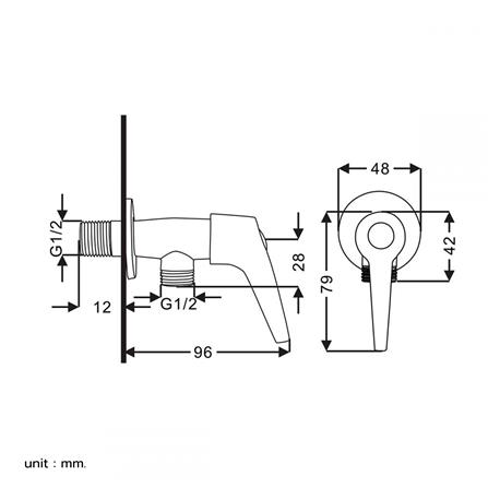 วาล์วฝักบัว 1 ทาง RASLAND RA 15A55667_2