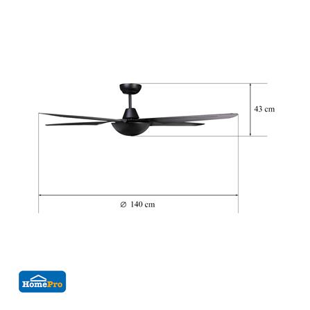 พัดลมไม่มีโคมไฟ CARINI 556-BK 56 นิ้ว สีดำ_5