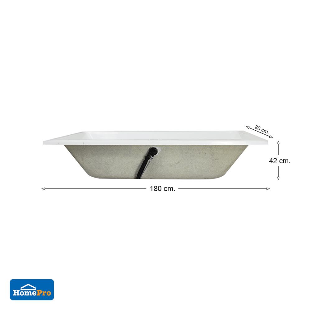 อ่างอาบน้ำ MOYA SICO-4010 80x180 ซม. สีขาว