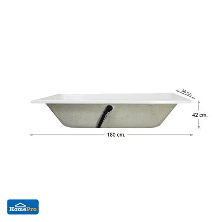 อ่างอาบน้ำ MOYA SICO-4010 80x180 ซม. สีขาว_7