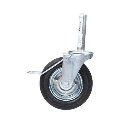 ลูกล้อยาง BY TORA เพลาหมุน มีเบรก 8 นิ้ว สีดำ