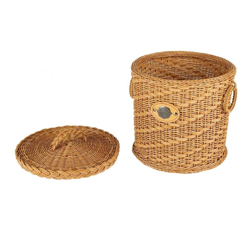 ตะกร้ากลมมีฝา MONARCH 29x29x28 ซม. สีน้ำตาล