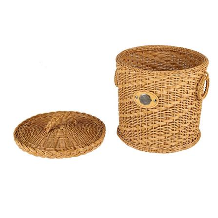 ตะกร้ากลมมีฝา MONARCH 29x29x28 ซม. สีน้ำตาล_1