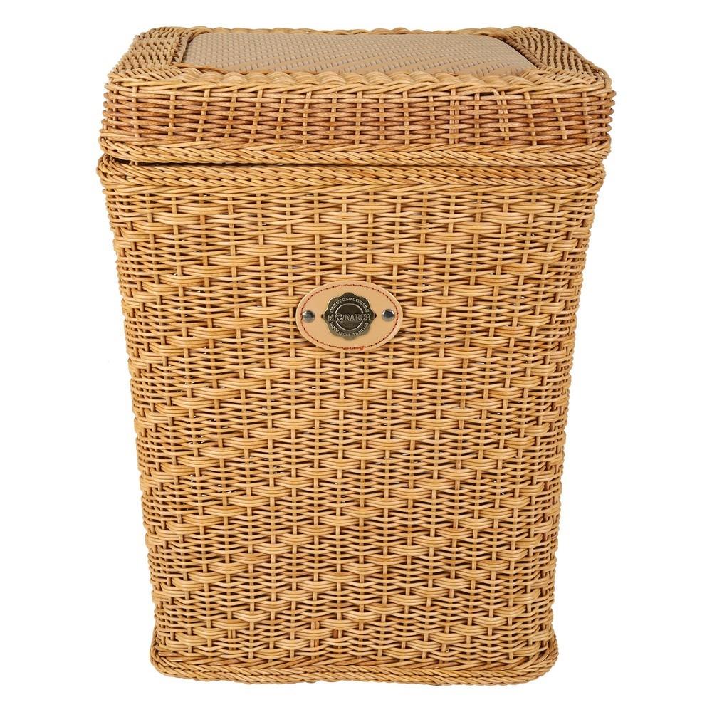 ตะกร้าผ้าเหลี่ยมมีฝาMONARCH36 ซม. ธรรมชาติ