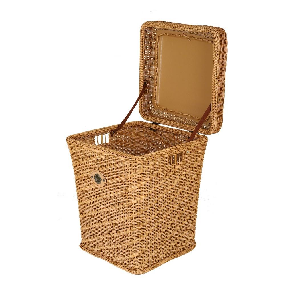 ตะกร้าผ้าเหลี่ยมมีฝาMONARCH36 ซม. ธรรมชาติ