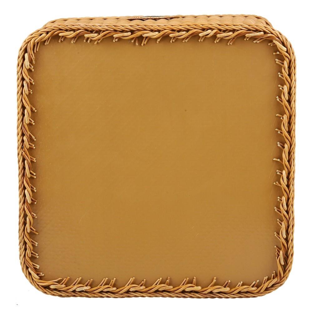 ตะกร้าผ้าเหลี่ยมมีฝาMONARCH36 ซม. ธรรมชาติ