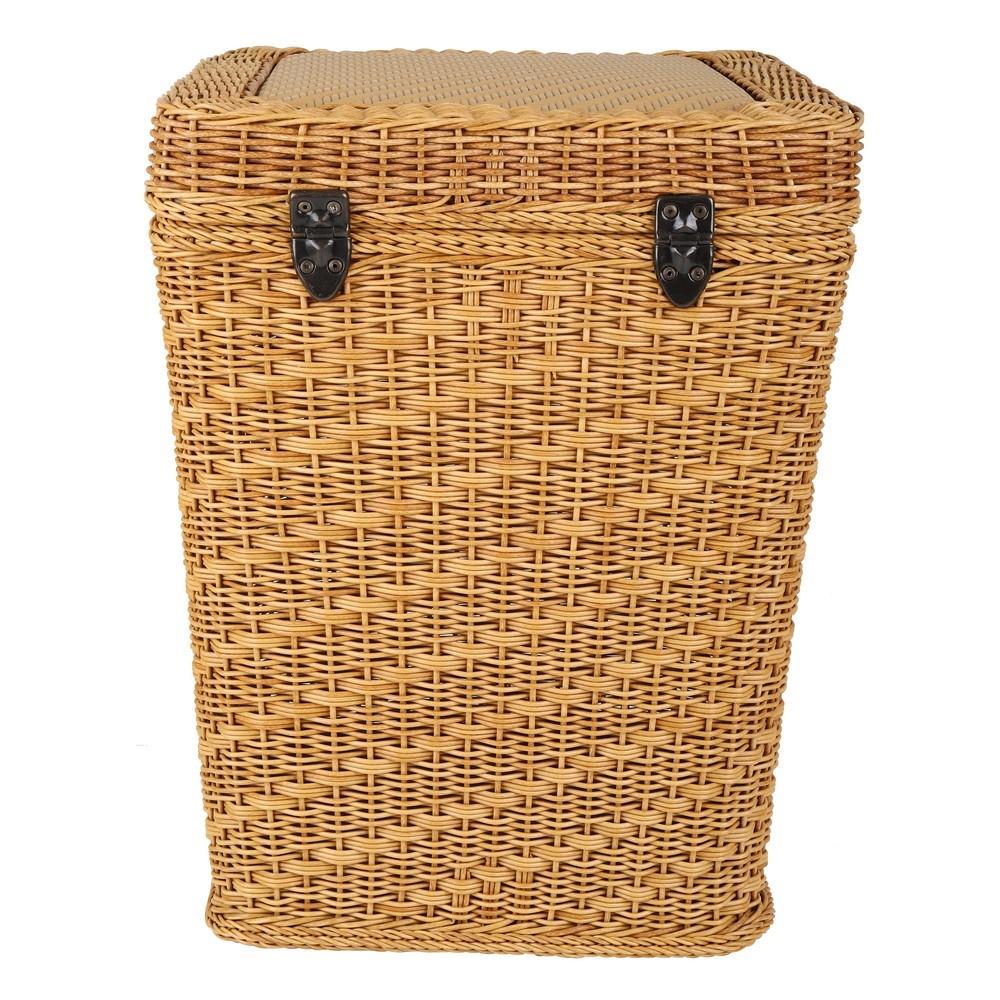 ตะกร้าผ้าเหลี่ยมมีฝาMONARCH36 ซม. ธรรมชาติ