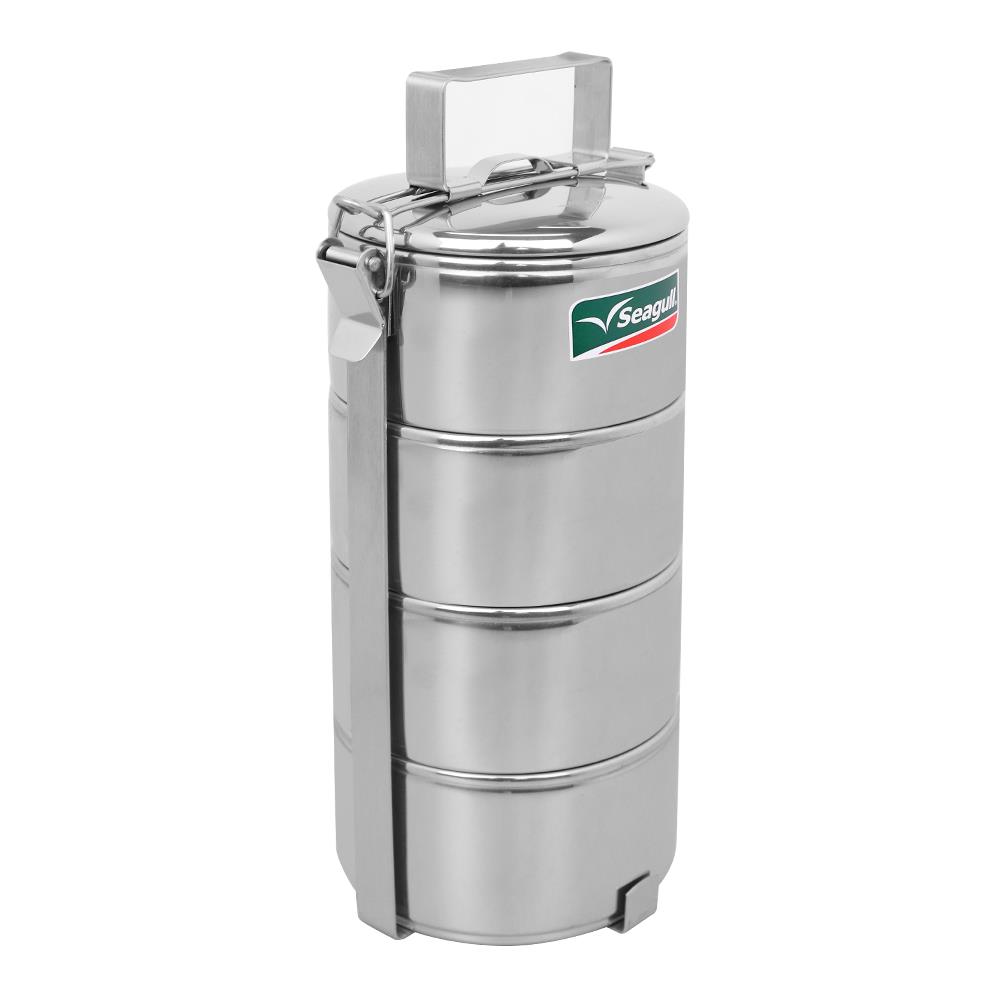 ปิ่นโตสเตนเลส 12 ซม. กลม 4 ชั้น SEAGULL