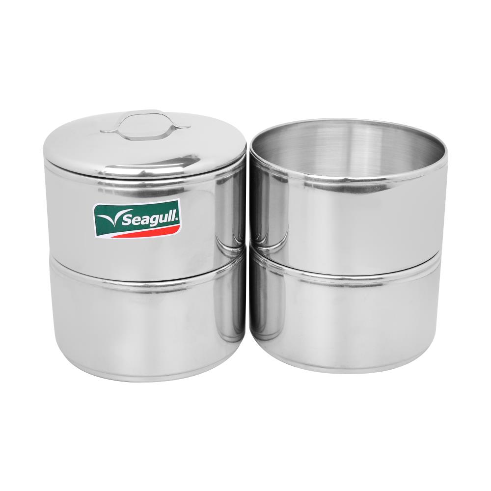 ปิ่นโตสเตนเลส 12 ซม. กลม 4 ชั้น SEAGULL