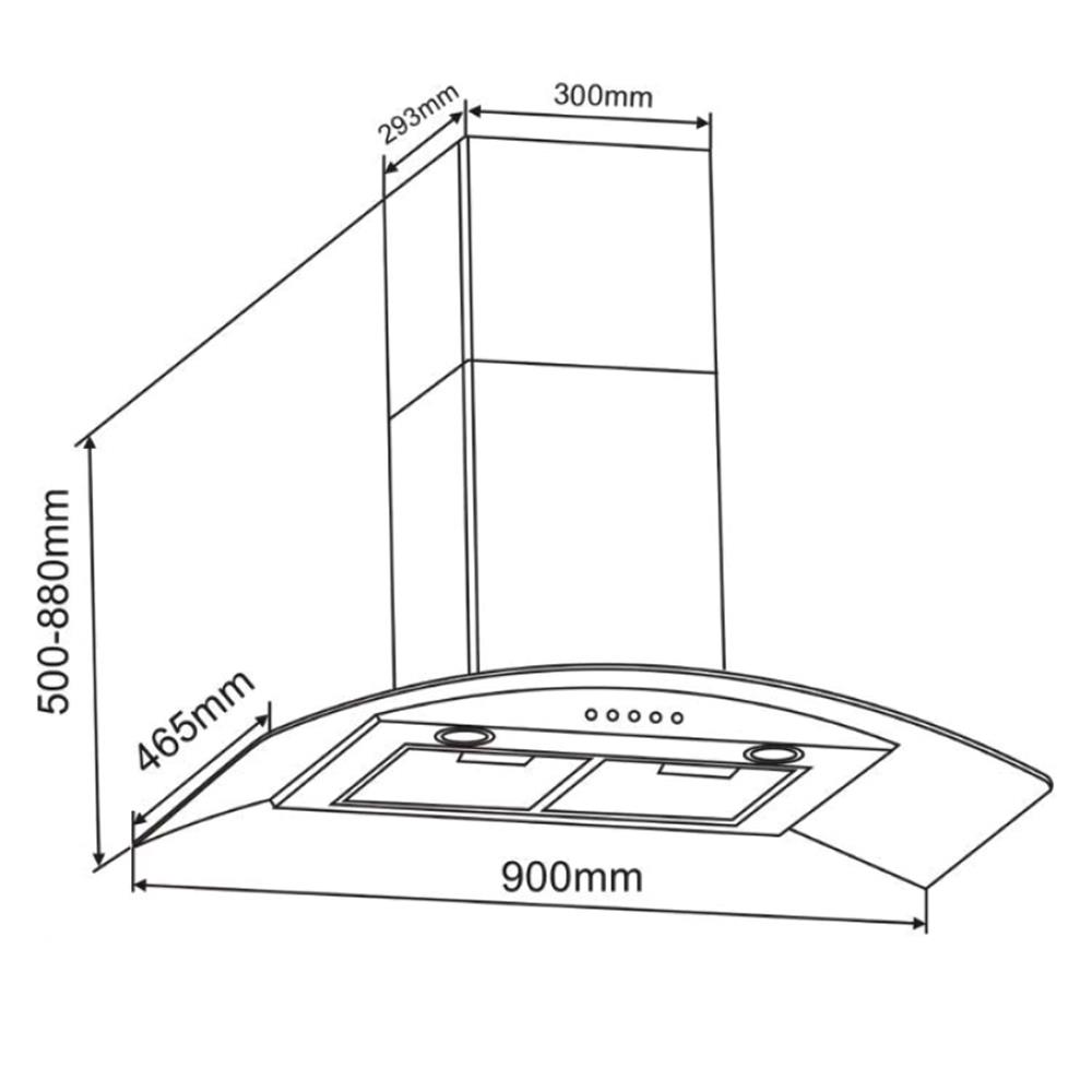 เครื่องดูดควันกระโจม AXIA HERO BLACK 90 ซม.