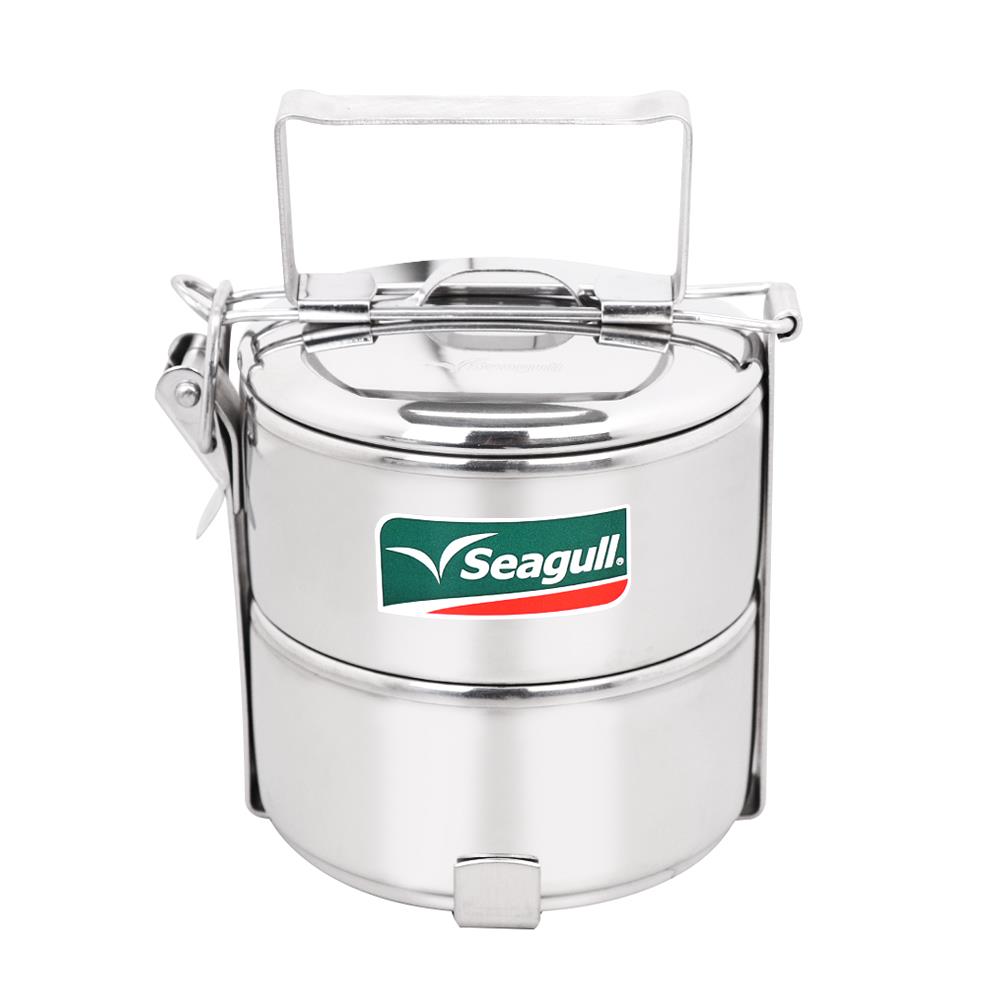 ปิ่นโตสเตนเลส 10 ซม. กลม 2ชั้น SEAGULL