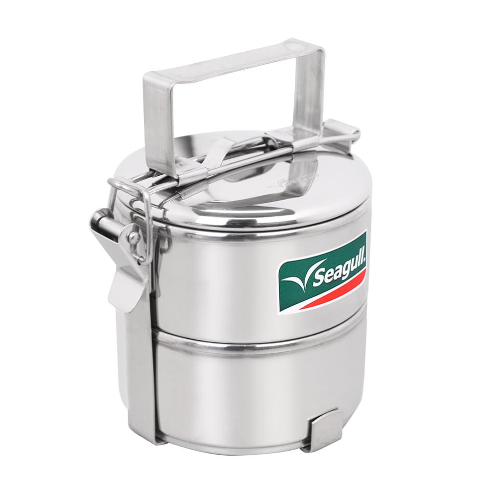 ปิ่นโตสเตนเลส 10 ซม. กลม 2ชั้น SEAGULL