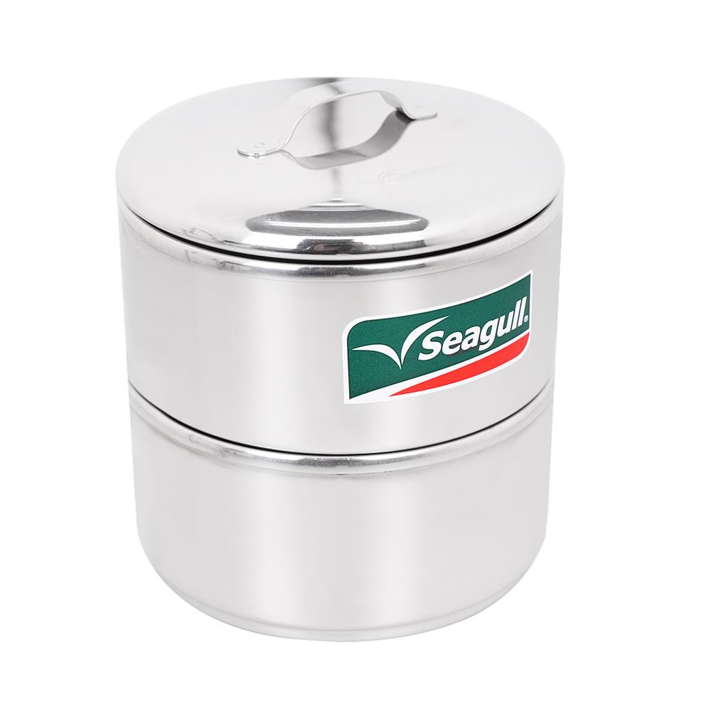 ปิ่นโตสเตนเลส 10 ซม. กลม 2ชั้น SEAGULL