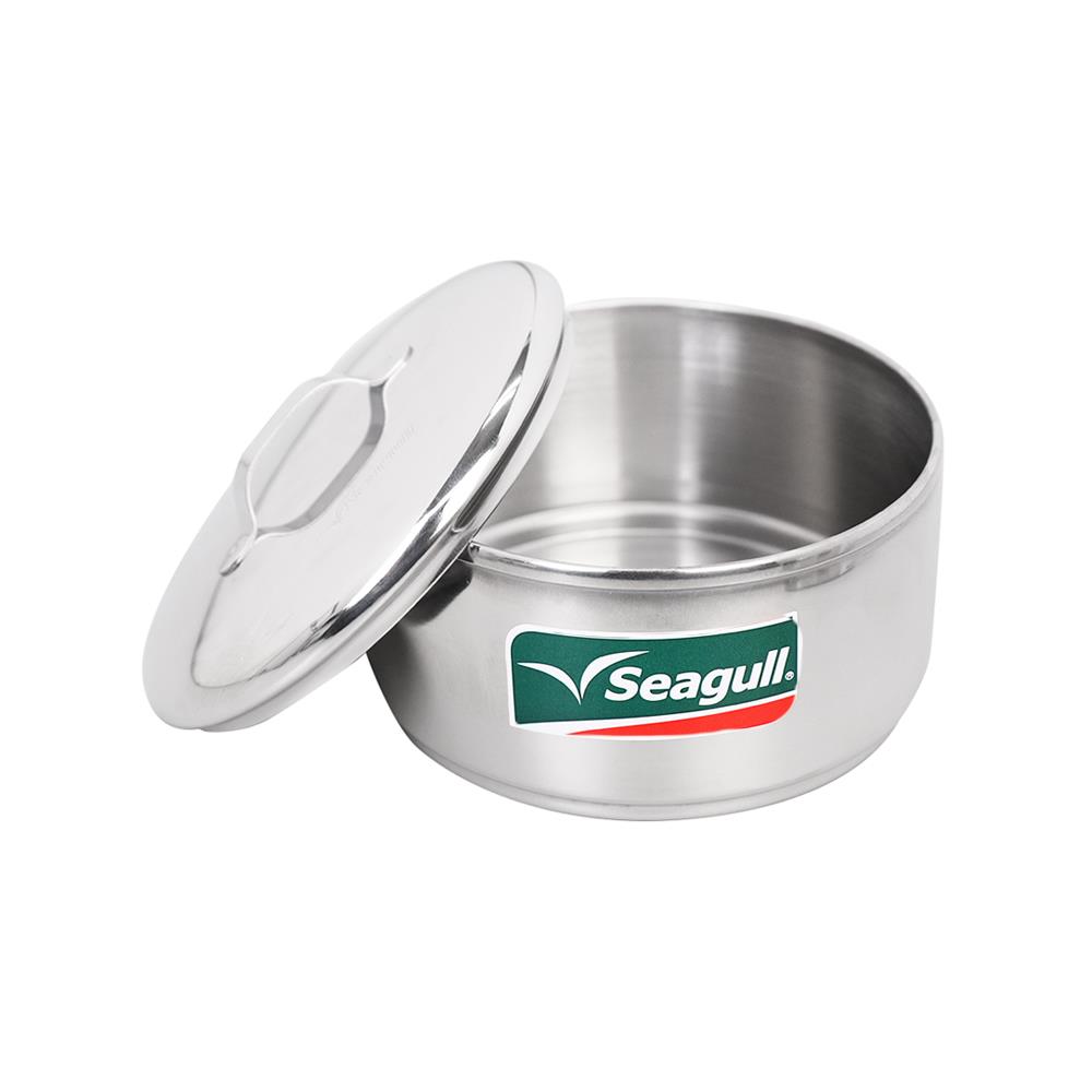 ปิ่นโตสเตนเลส 10 ซม. กลม 2ชั้น SEAGULL