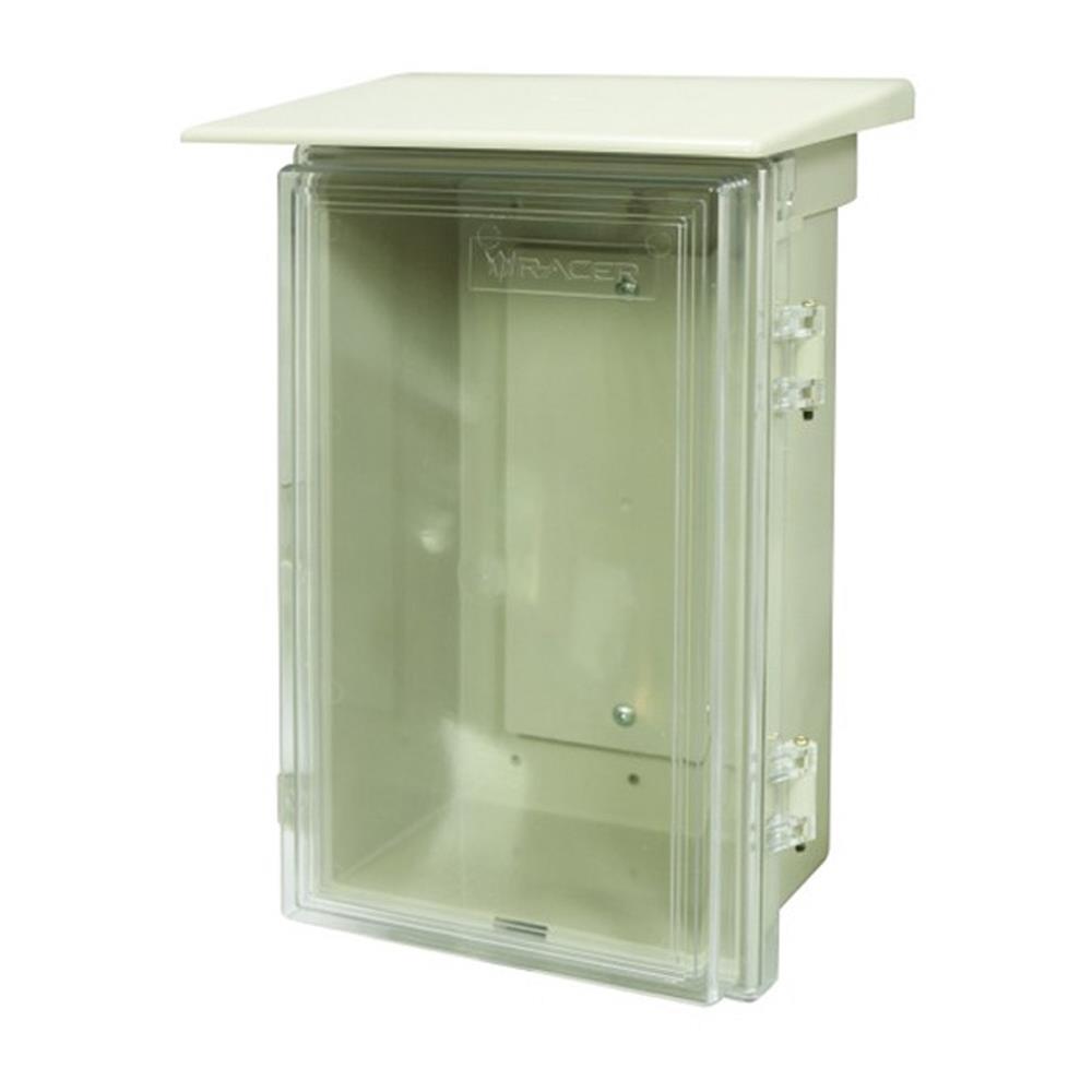 ตู้กันน้ำมีหลังคา ฝาใส RACER EER02TC 12x13 นิ้ว สีเทา