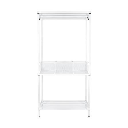 ตู้เสื้อผ้าราวแขวนชั้นวาง+ตะแกรง PLIM สีขาว_2